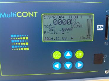 Convertisseur à Affichage débit instantané, totalisé, hauteur d'eau, relais utilisé UNITÉ DE CONTRÔLE MULTICONT pour instruments HART